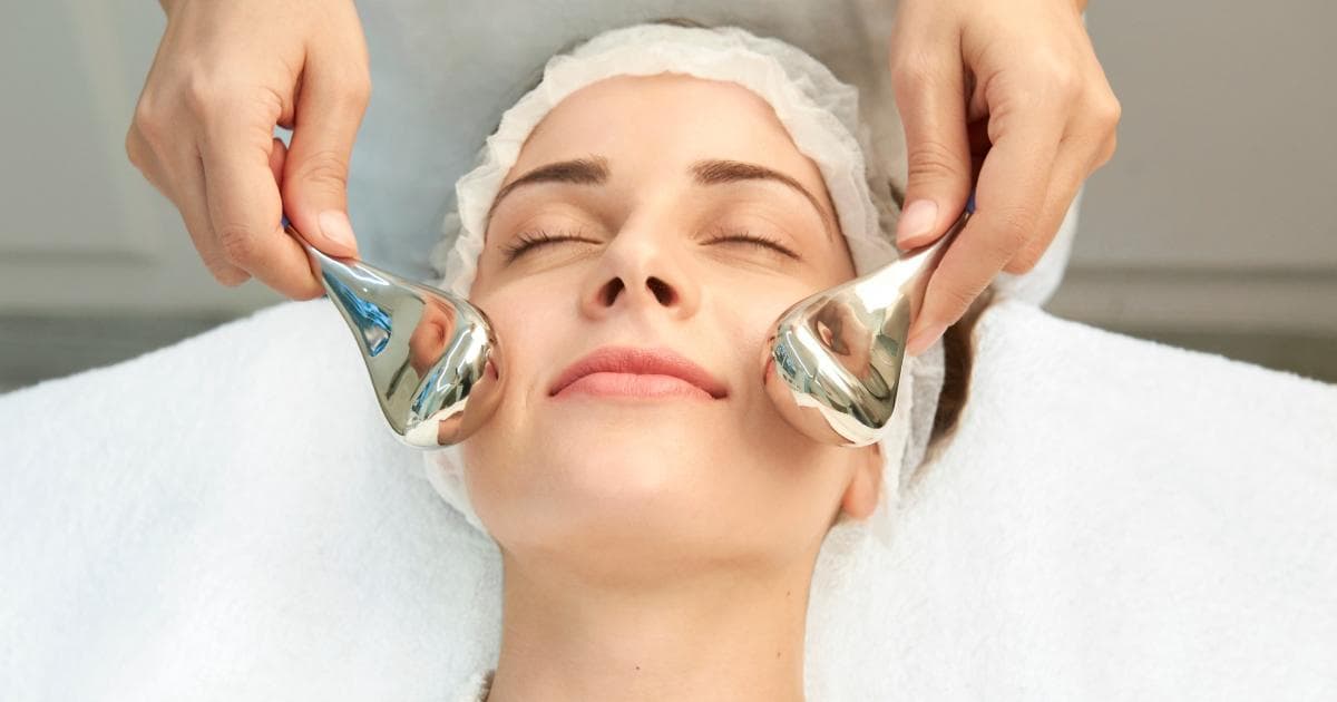 Client relaxing after luxury facial at Vibe Salon Chennai