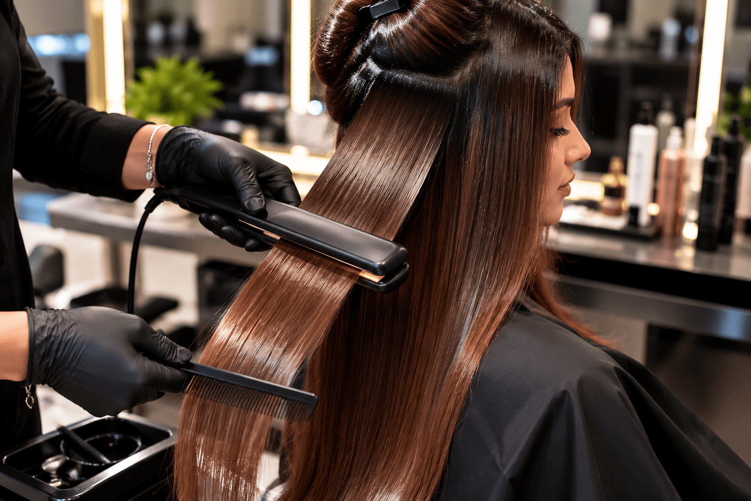 Hair wash and smoothening treatment at Vibe Salon Chennai